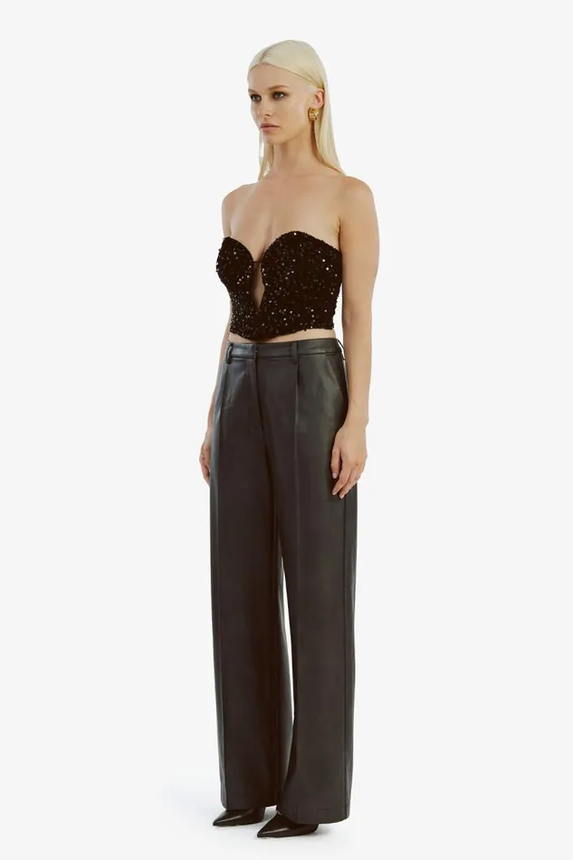 Women Pants Bardot Sedona Vegan Leather Pant In Black Black Women Pants Bardot Sedona Vegan Leather Pant In Black Black