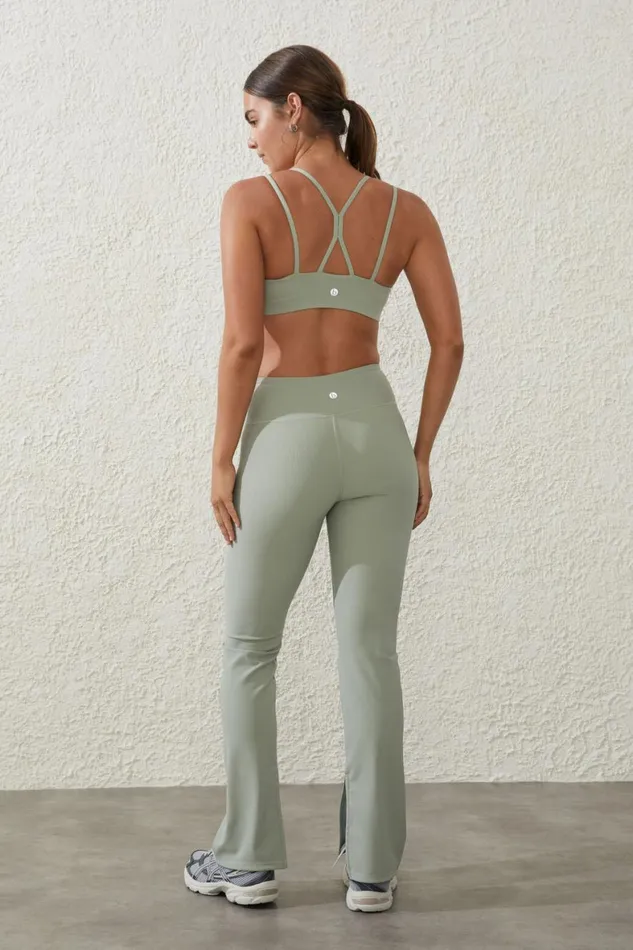 Women Pants Cotton On Active Rib Split Flare Tight Green Cloud Women Pants Cotton On Active Rib Split Flare Tight Green Cloud