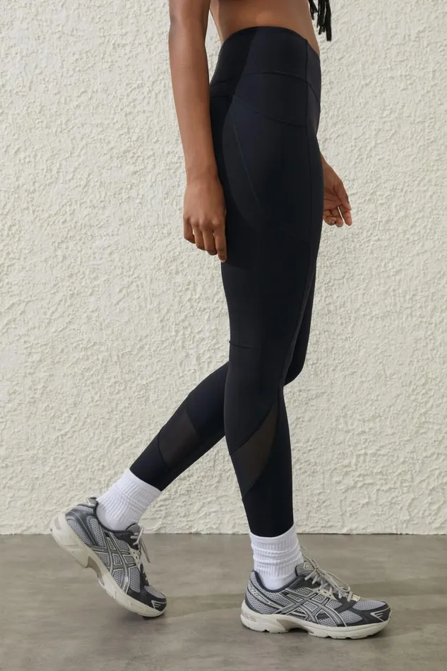 Women Pants Cotton On Ultra Luxe Mesh 78 Tight Black