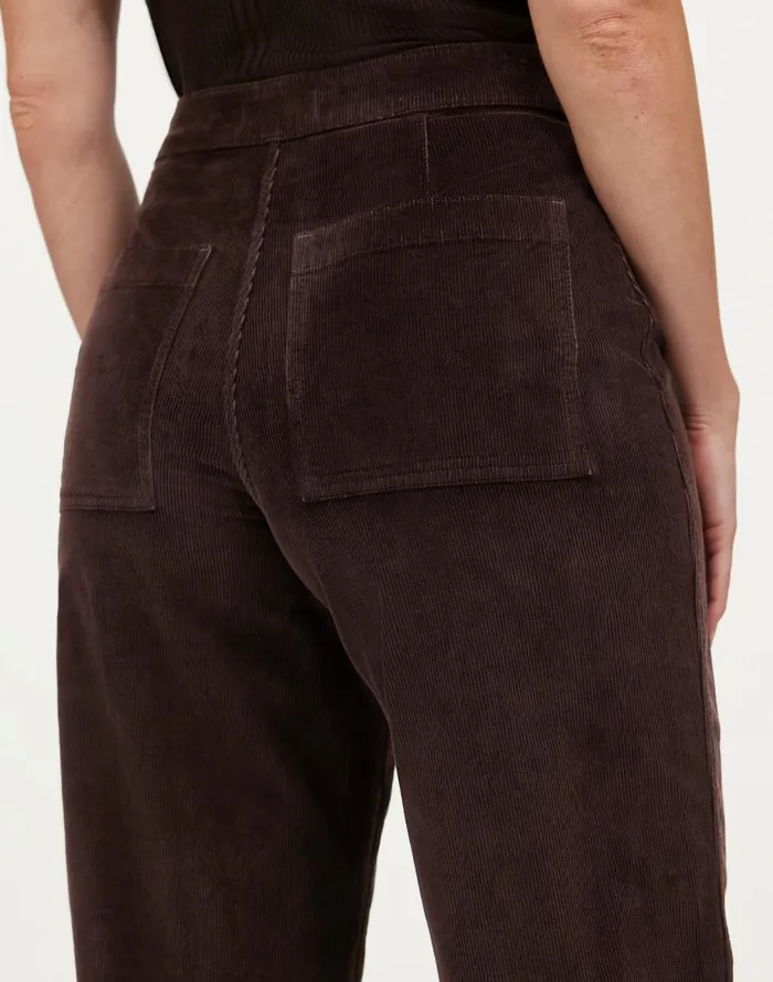 Women Pants Madewell The Curvy Emmett WideLeg Pant In Corduroy Welt Pocket Edition Dark Carob
