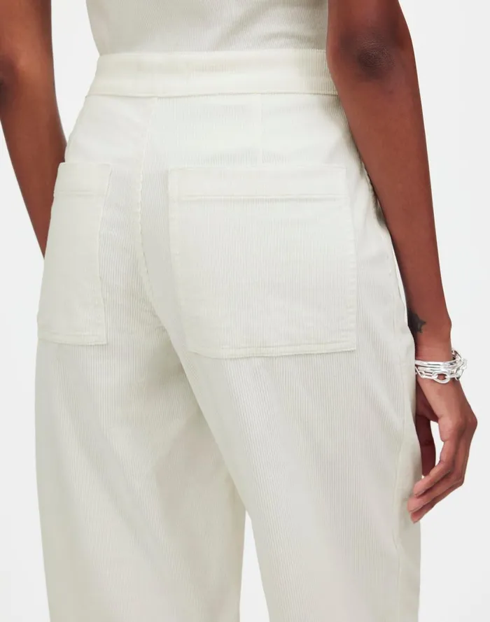 Women Pants Madewell The Emmett WideLeg Pant In Corduroy Welt Pocket Edition Winter White