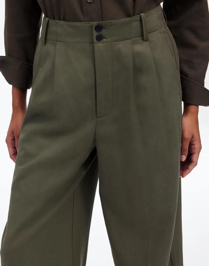 Women Pants Madewell The Harlow WideLeg Pant In Drapey Twill Faded Ivy