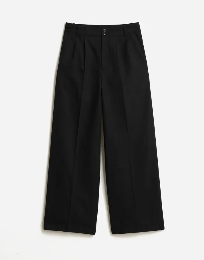 Women Pants Madewell The Harlow WideLeg Pant In Drapey Twill True Black