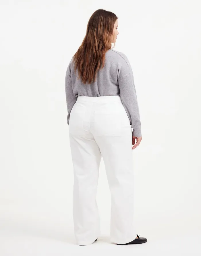 Women Pants Madewell The Plus Emmett WideLeg Pant In Corduroy Welt Pocket Edition Winter White
