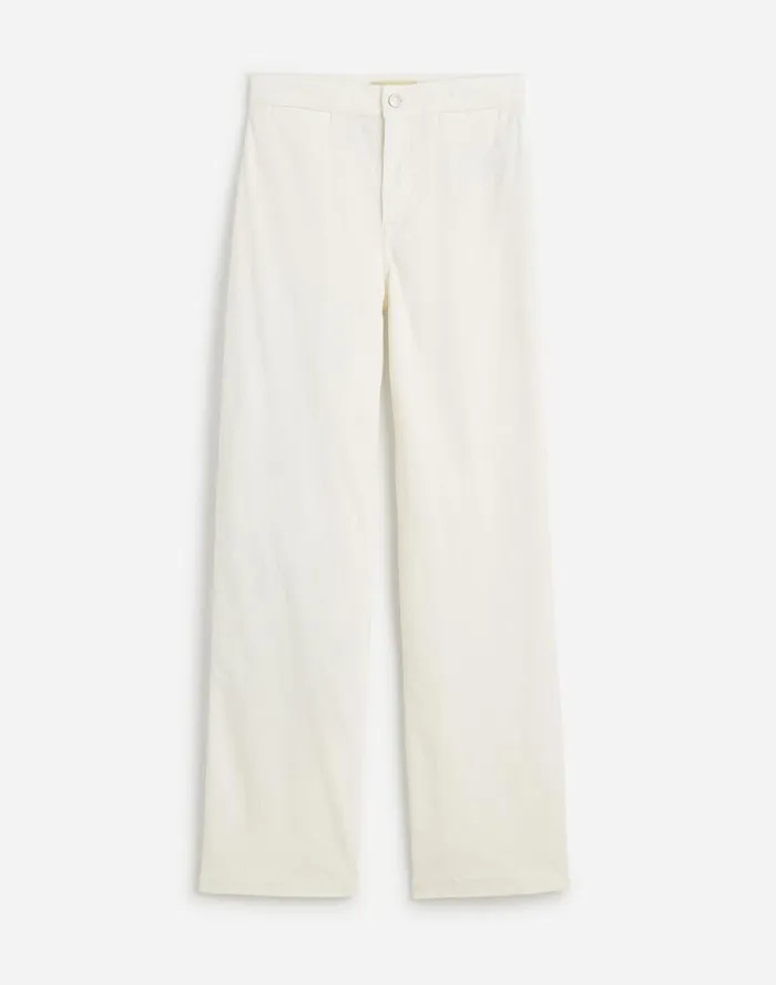 Women Pants Madewell The Plus Emmett WideLeg Pant In Corduroy Welt Pocket Edition Winter White