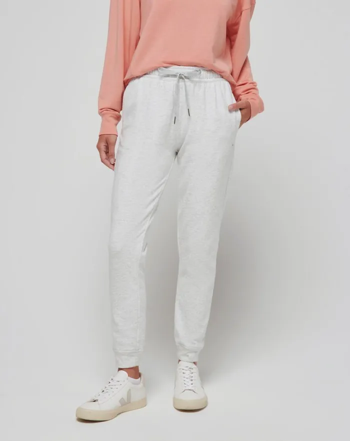 Women Pants TravisMathew CLOUD FLEECE JOGGER Heather Light Grey