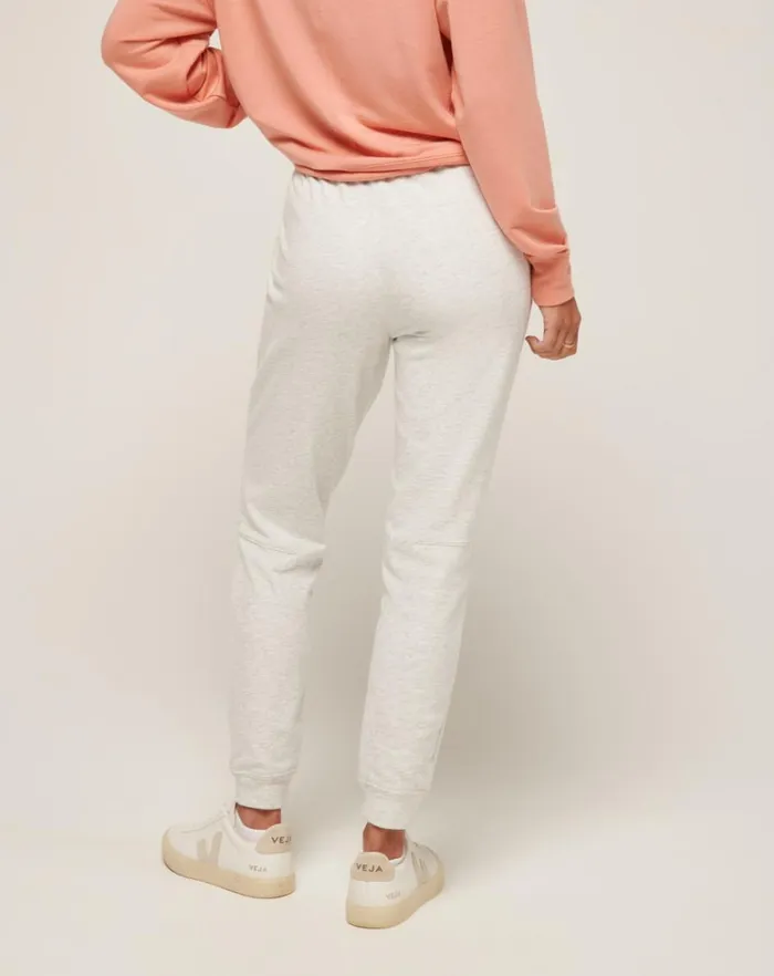 Women Pants TravisMathew CLOUD FLEECE JOGGER Heather Light Grey
