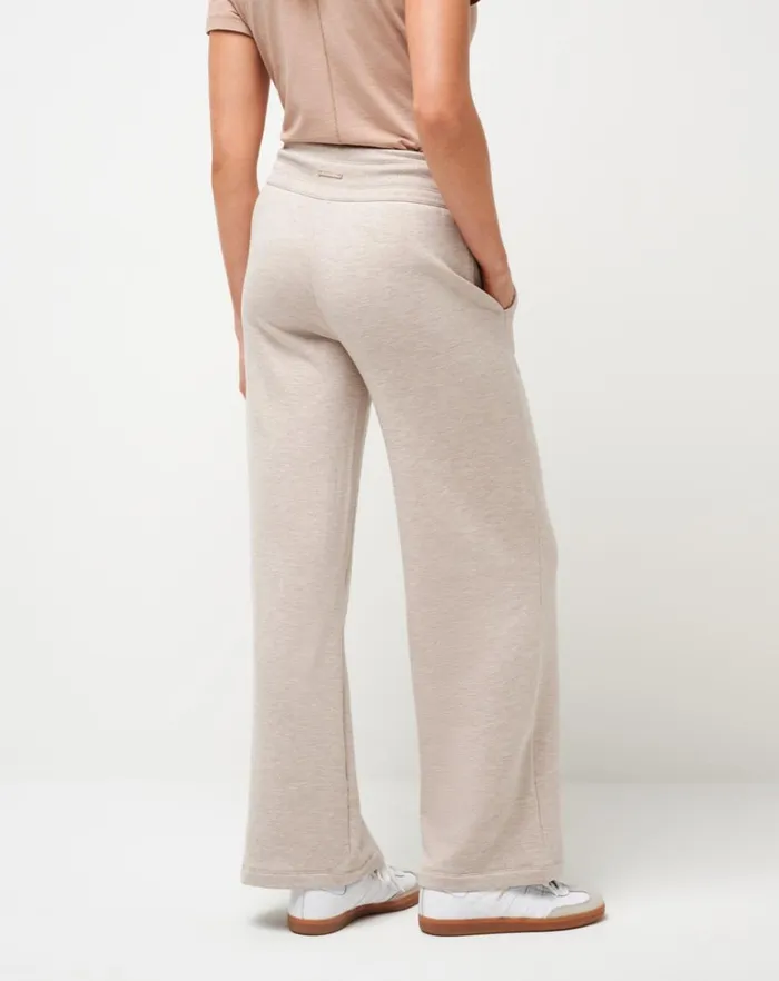 Women Pants TravisMathew SAVE THE DAY WIDE LEG PANT Heather Natural