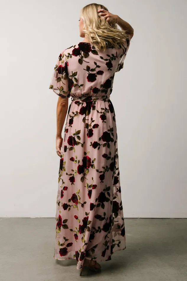 Women Parisian Velvet Maxi Dress Blush Rose Floral Baltic Born Maxi Dresses Women Parisian Velvet Maxi Dress Blush Rose Floral Baltic Born Maxi Dresses