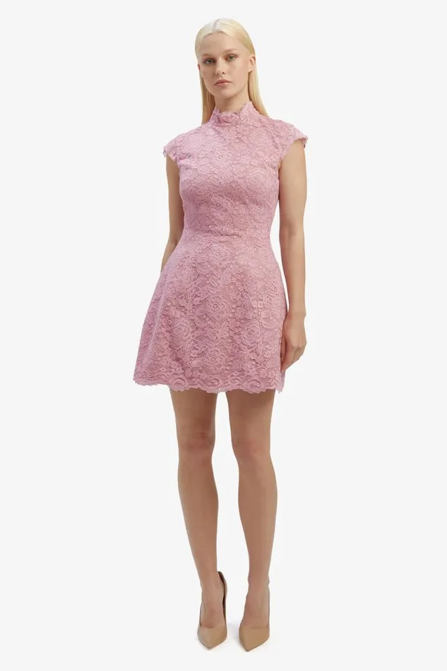 Women Party Dresses Bardot Andrea Lace Mini Dress In Dusty Pink Dusty Pink Women Party Dresses Bardot Andrea Lace Mini Dress In Dusty Pink Dusty Pink