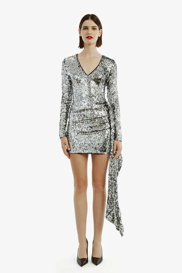 Women Party Dresses Bardot Ayanna Sequin Mini Dress In Silver Silver Women Party Dresses Bardot Ayanna Sequin Mini Dress In Silver Silver