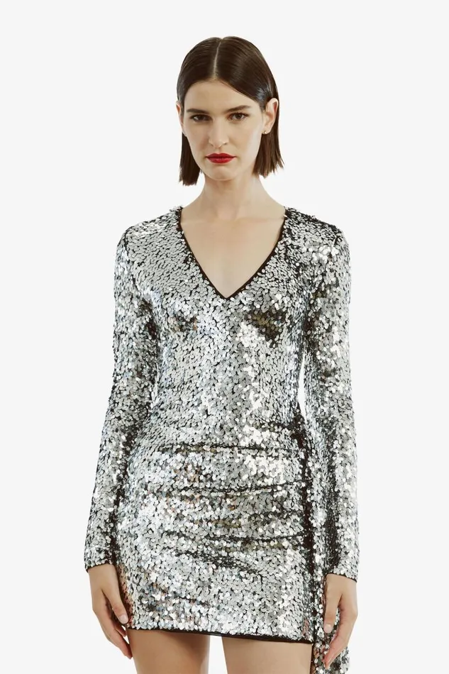Women Party Dresses Bardot Ayanna Sequin Mini Dress In Silver Silver Women Party Dresses Bardot Ayanna Sequin Mini Dress In Silver Silver