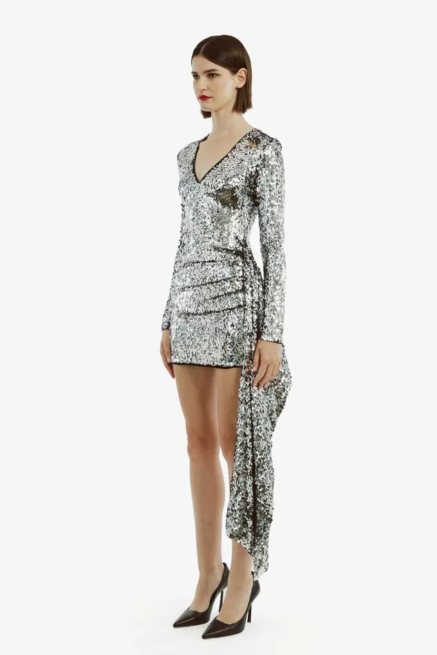 Women Party Dresses Bardot Ayanna Sequin Mini Dress In Silver Silver Women Party Dresses Bardot Ayanna Sequin Mini Dress In Silver Silver