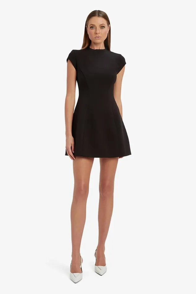 Women Party Dresses Bardot Delphi Hourglass Mini Dress In Black Black
