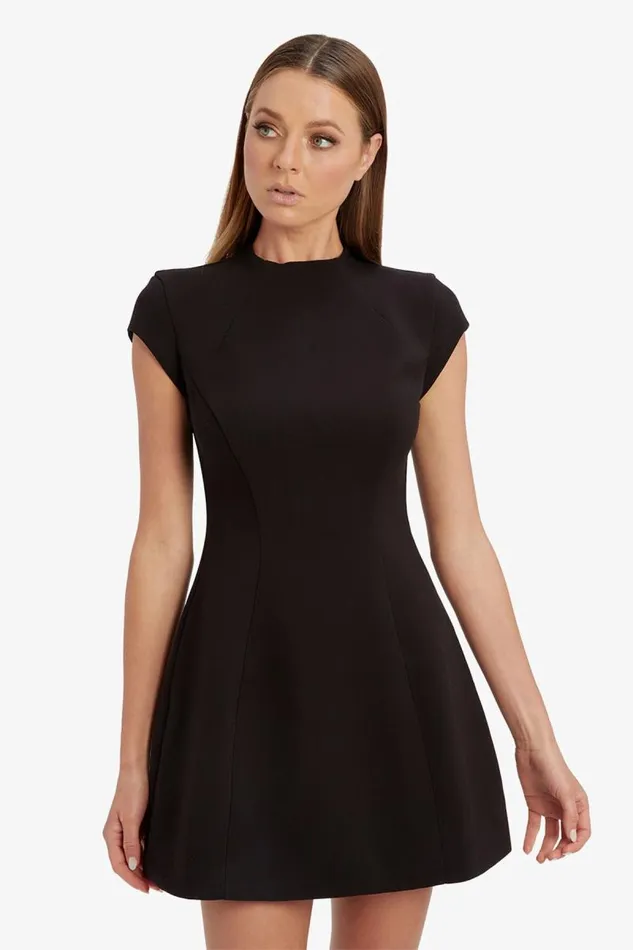 Women Party Dresses Bardot Delphi Hourglass Mini Dress In Black Black