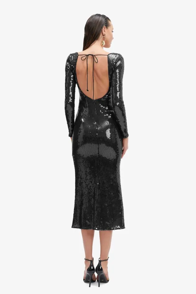 Women Party Dresses Bardot Verona Sequin Maxi Dress In Black Black Women Party Dresses Bardot Verona Sequin Maxi Dress In Black Black