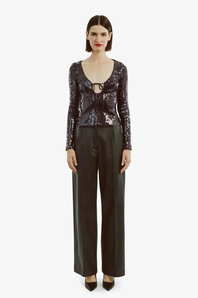 Women Party Dresses Bardot Verona Sequin Top In Purple Purple