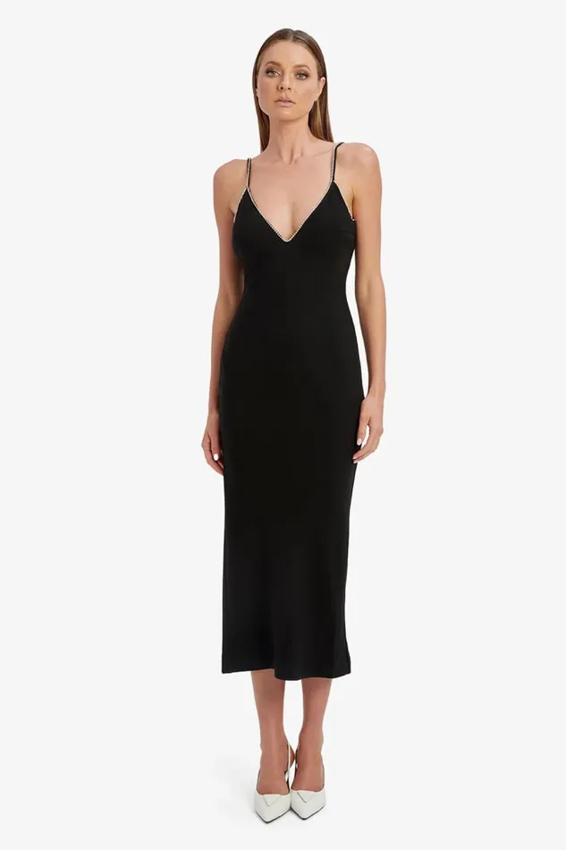 Women Party Dresses Bardot Vira Diamonte Dress In Black Black