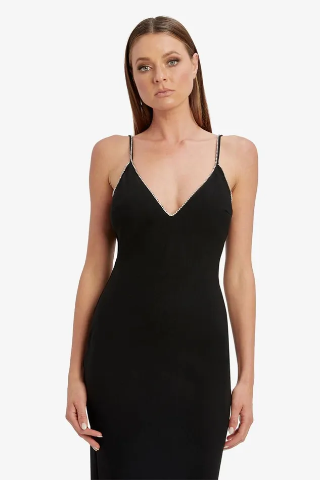 Women Party Dresses Bardot Vira Diamonte Dress In Black Black