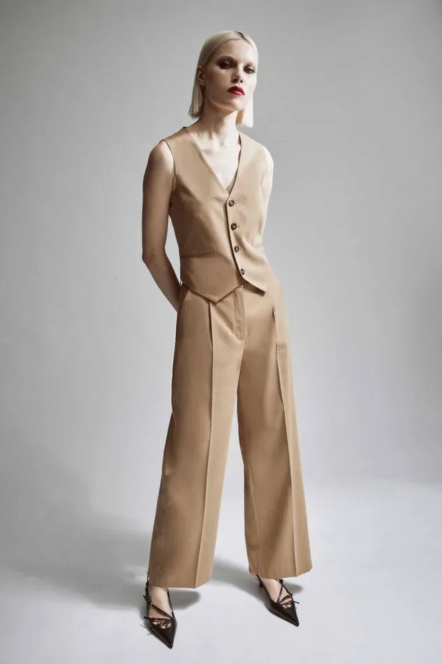 Women Party Tops Bardot Mayve Vest In Camel Camel