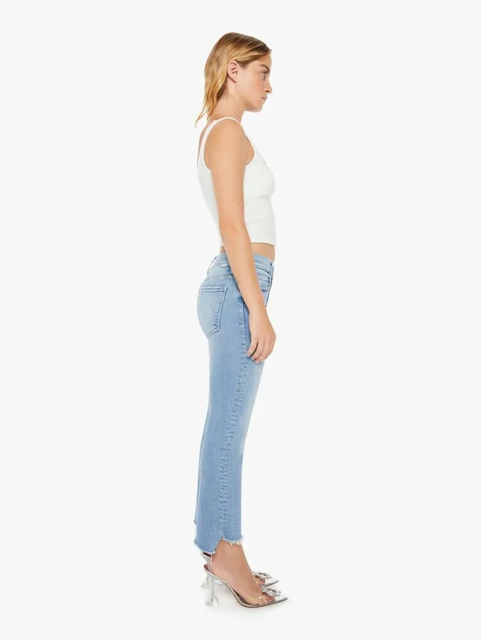 Women Petites Mother Denim PETITES The Lil039 Insider Crop Step Fray Blue medium