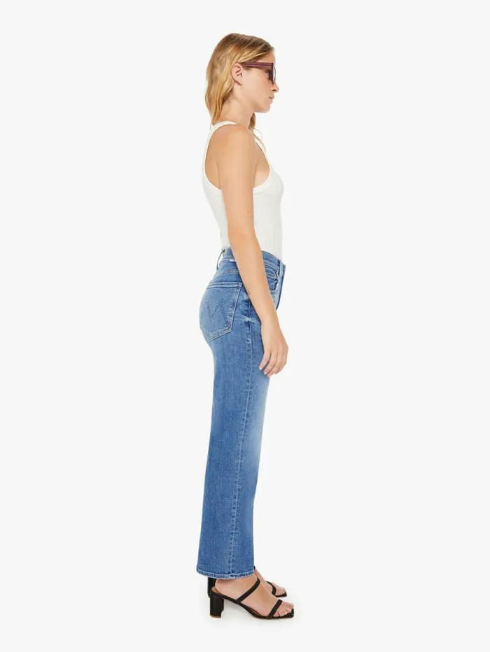 Women Petites Mother Denim PETITES The Lil039 Zip Rambler Flood Blue medium
