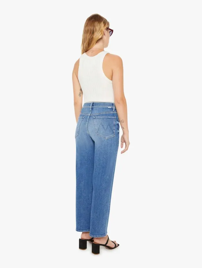 Women Petites Mother Denim PETITES The Lil039 Zip Rambler Flood Blue medium