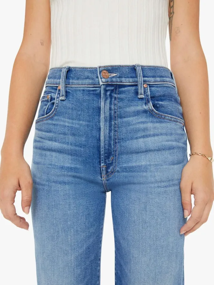Women Petites Mother Denim PETITES The Lil039 Zip Rambler Flood Blue medium