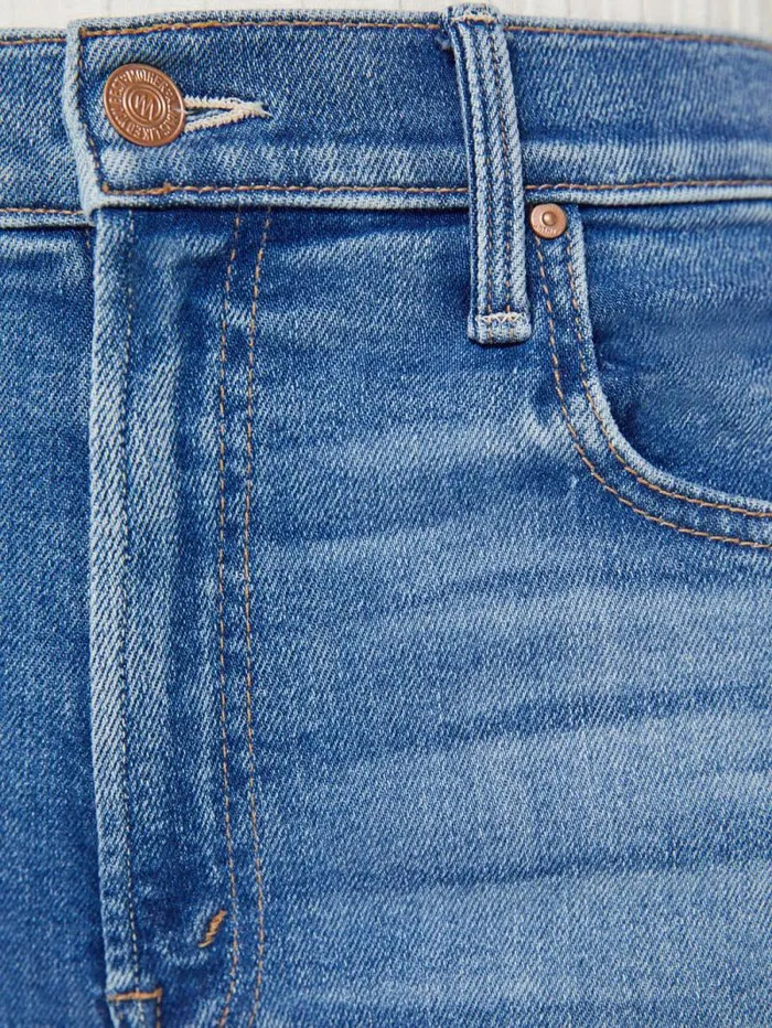 Women Petites Mother Denim PETITES The Lil039 Zip Rambler Flood Blue medium