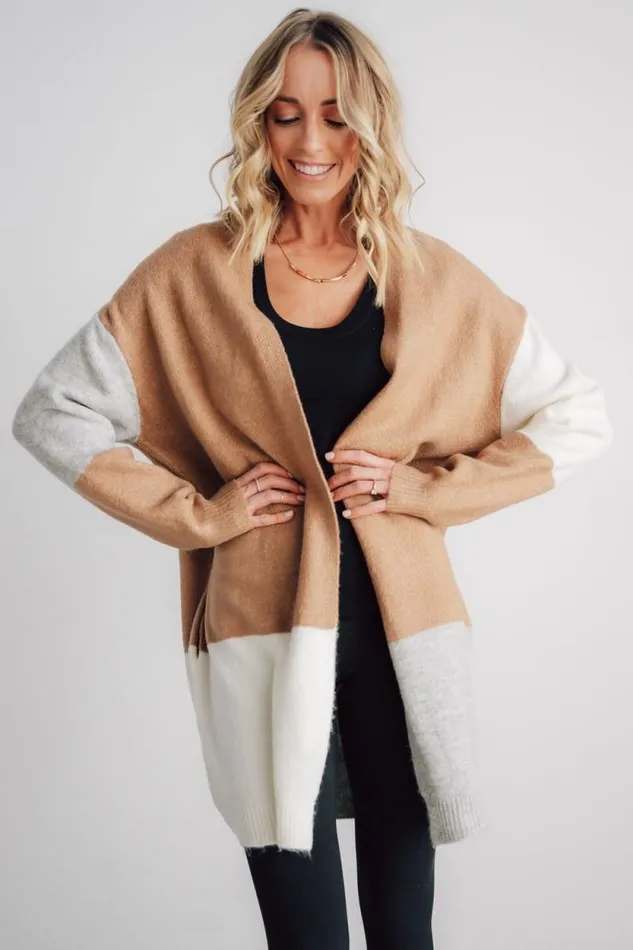 Women Pierson Color Block Cardigan Camel Baltic Born Cardigans