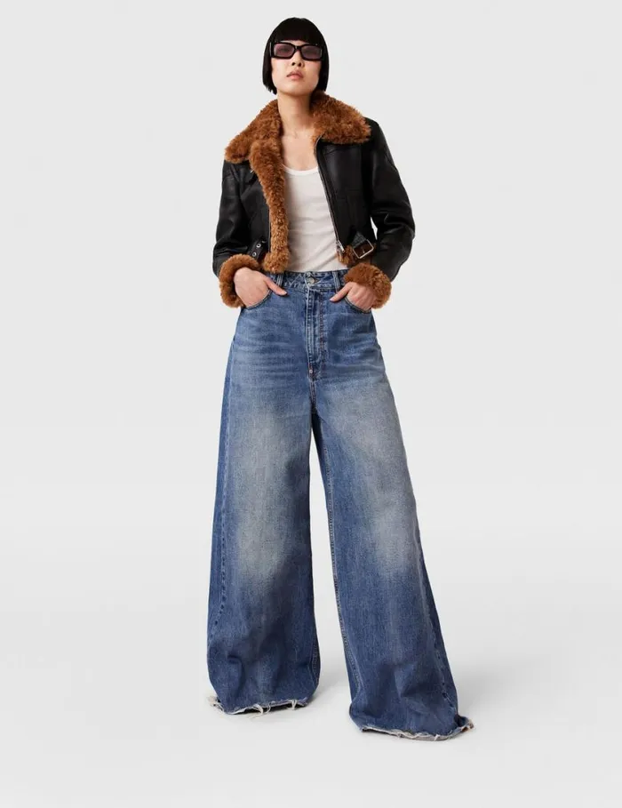 Women Plush Teddy Cropped Biker Jacket Midnight Black Stella McCartney Coats And Jackets Women Plush Teddy Cropped Biker Jacket Midnight Black Stella McCartney Coats And Jackets