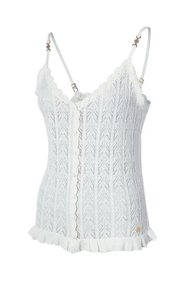 Women Pointelle Cami Natural Holland Cooper Tops Women Pointelle Cami Natural Holland Cooper Tops