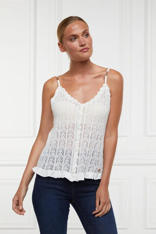 Women Pointelle Cami Natural Holland Cooper Tops Women Pointelle Cami Natural Holland Cooper Tops