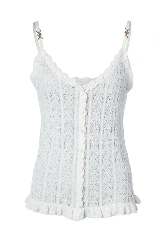 Women Pointelle Cami Natural Holland Cooper Tops Women Pointelle Cami Natural Holland Cooper Tops
