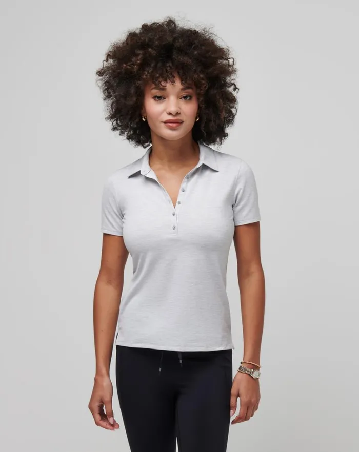 Women Polos TravisMathew FEATHERWEIGHT ACTIVE POLO Heather Light Grey