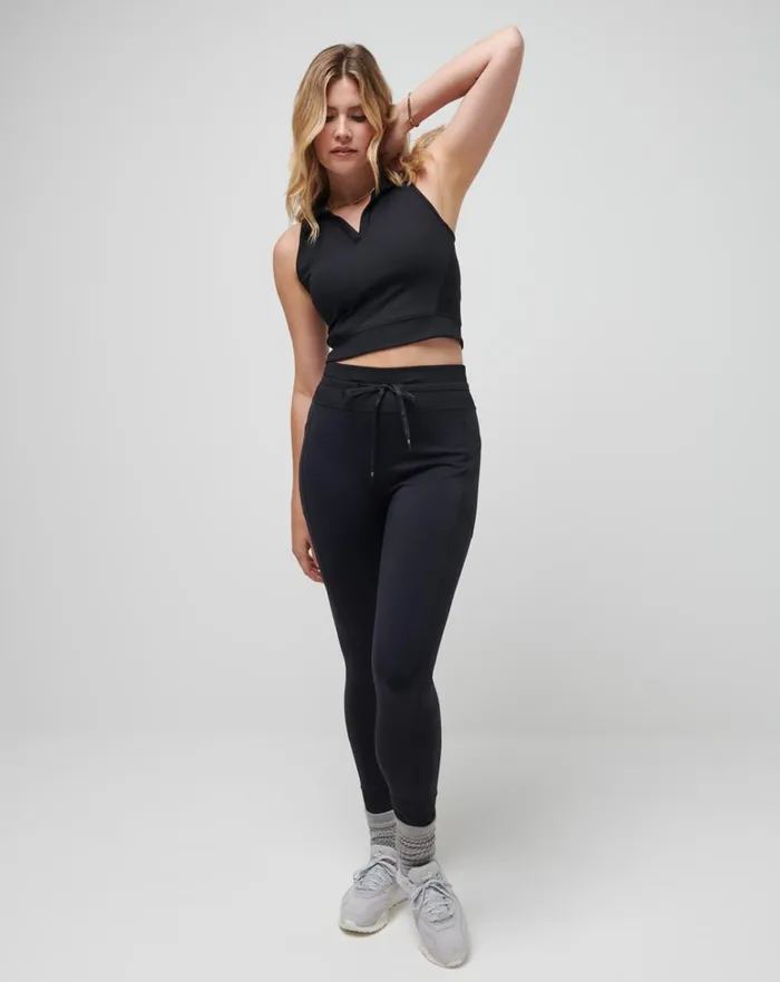 Women Polos TravisMathew MOVEKNIT SLEEVELESS VNECK POLO Black Women Polos TravisMathew MOVEKNIT SLEEVELESS VNECK POLO Black