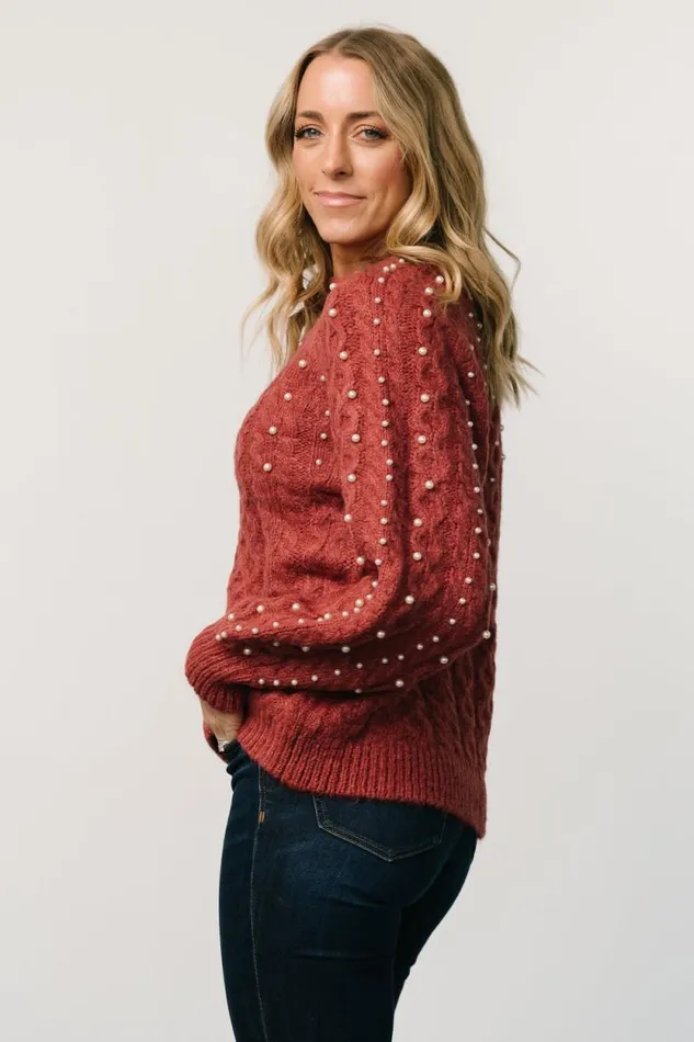 Women Quinn Pearl Knit Sweater Berry Baltic Born Sweaters