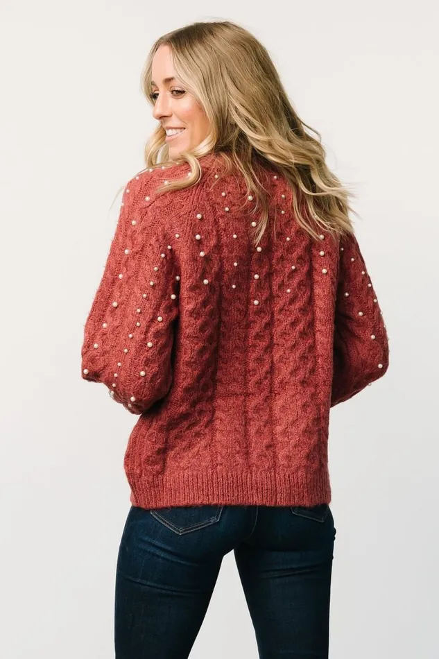 Women Quinn Pearl Knit Sweater Berry Baltic Born Sweaters