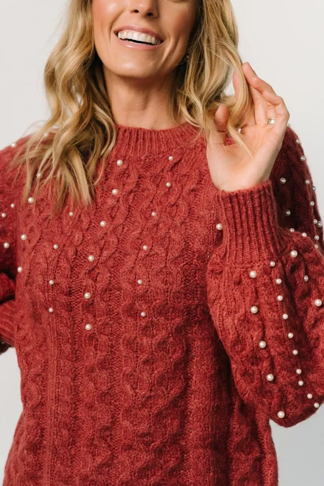 Women Quinn Pearl Knit Sweater Berry Baltic Born Sweaters