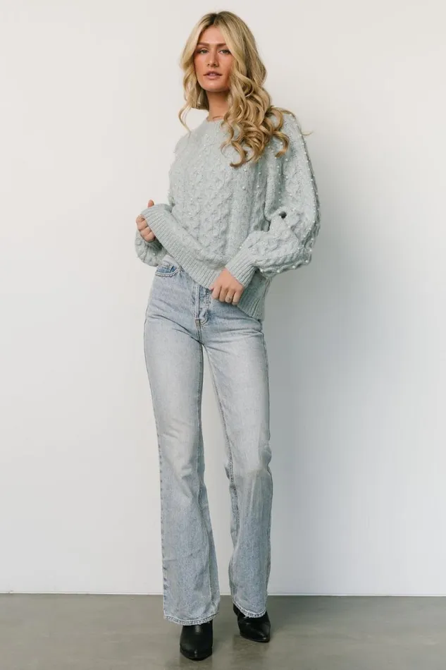 Women Quinn Pearl Knit Sweater Pale Blue Baltic Born Sweaters Women Quinn Pearl Knit Sweater Pale Blue Baltic Born Sweaters