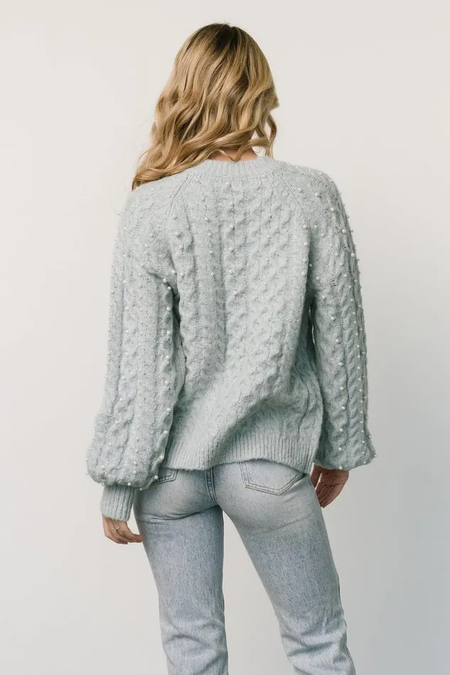 Women Quinn Pearl Knit Sweater Pale Blue Baltic Born Sweaters Women Quinn Pearl Knit Sweater Pale Blue Baltic Born Sweaters
