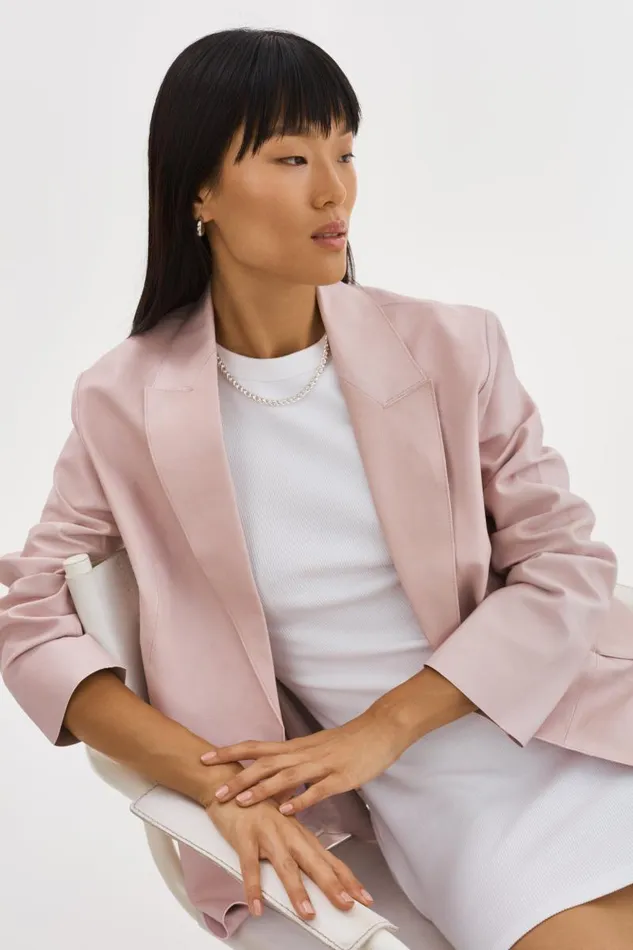 Women QUIRINA Leather Blazer Rose LAMARQUE Blazers Women QUIRINA Leather Blazer Rose LAMARQUE Blazers