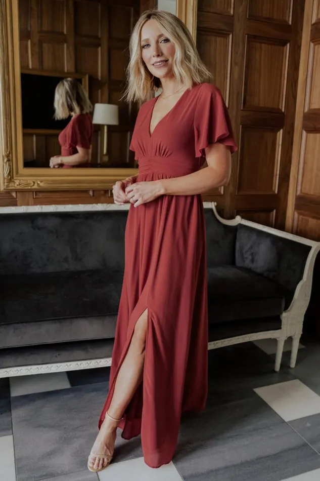 Women Ramona Maxi Dress Terracotta Baltic Born Maxi Dresses Women Ramona Maxi Dress Terracotta Baltic Born Maxi Dresses