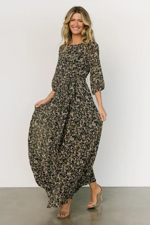 Women Rebecca Maxi Dress Black Floral Baltic Born Maxi Dresses Women Rebecca Maxi Dress Black Floral Baltic Born Maxi Dresses