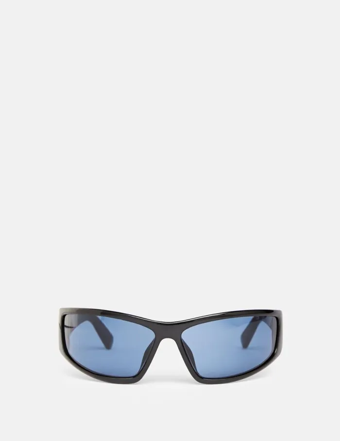 Women Rectangular Sunglasses Shiny Black Stella McCartney Sunglasses