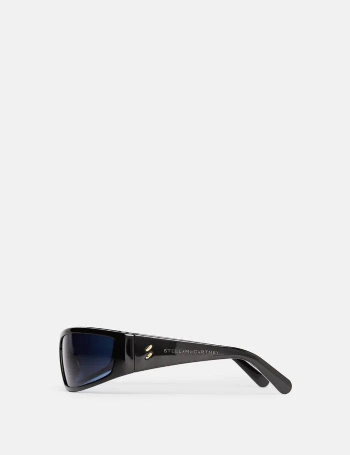 Women Rectangular Sunglasses Shiny Black Stella McCartney Sunglasses Women Rectangular Sunglasses Shiny Black Stella McCartney Sunglasses