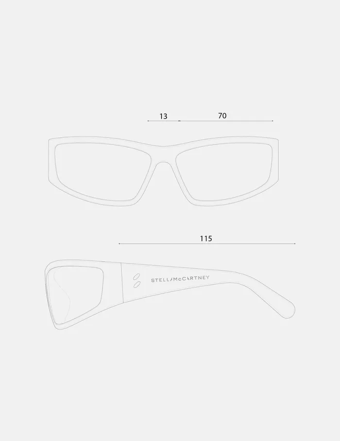 Women Rectangular Sunglasses Shiny Black Stella McCartney Sunglasses Women Rectangular Sunglasses Shiny Black Stella McCartney Sunglasses