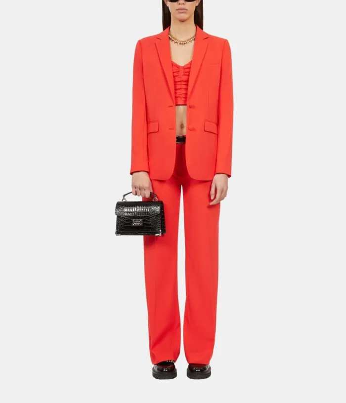 Women Red Crepe Suit Jacket THE KOOPLES Blazers and Suits