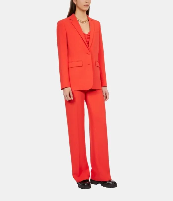 Women Red Crepe Suit Jacket THE KOOPLES Blazers and Suits