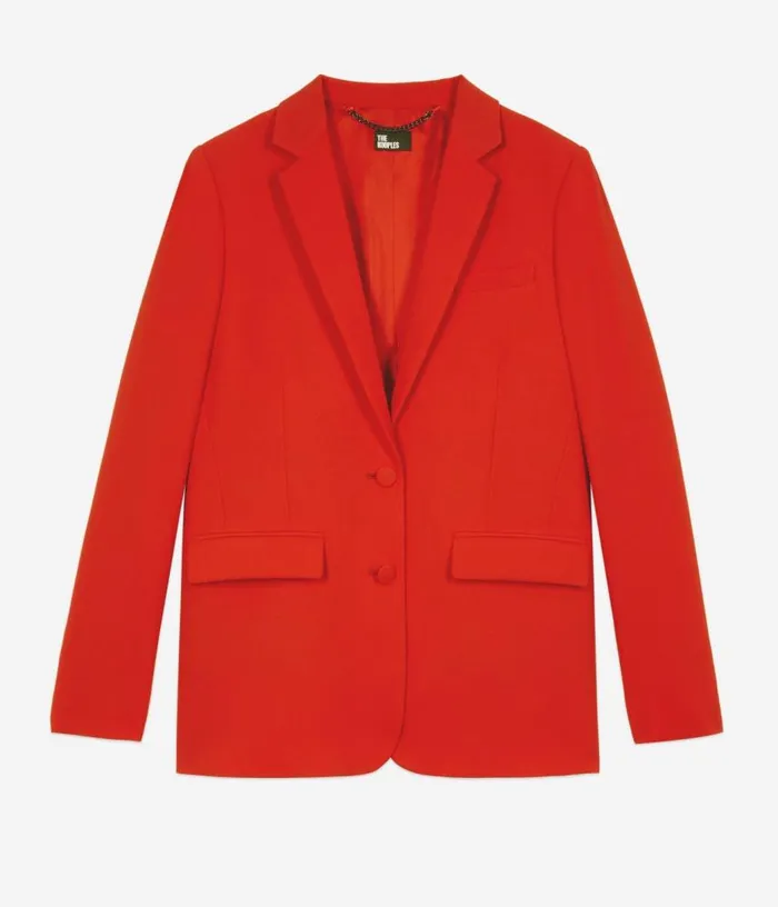 Women Red Crepe Suit Jacket THE KOOPLES Blazers and Suits